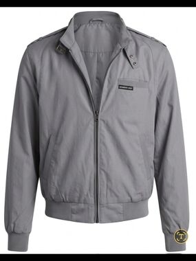 VINTAGE 80SMembers Only Gray Zip-Up Bomber Jacket Size 44 Or Large